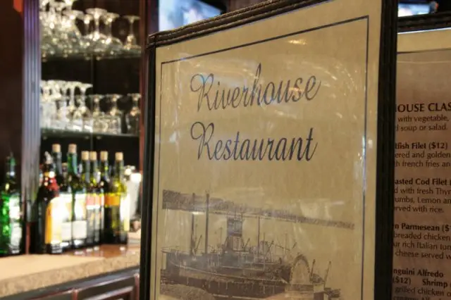 Riverhouse Restaurant bar and menu