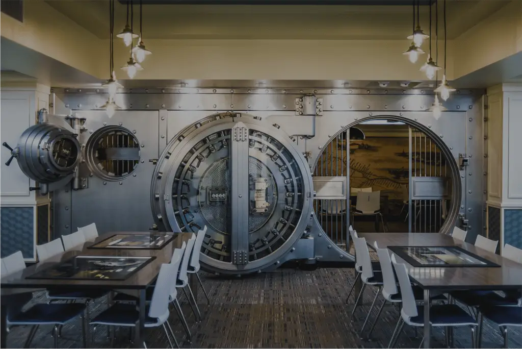 Bank vault meeting space