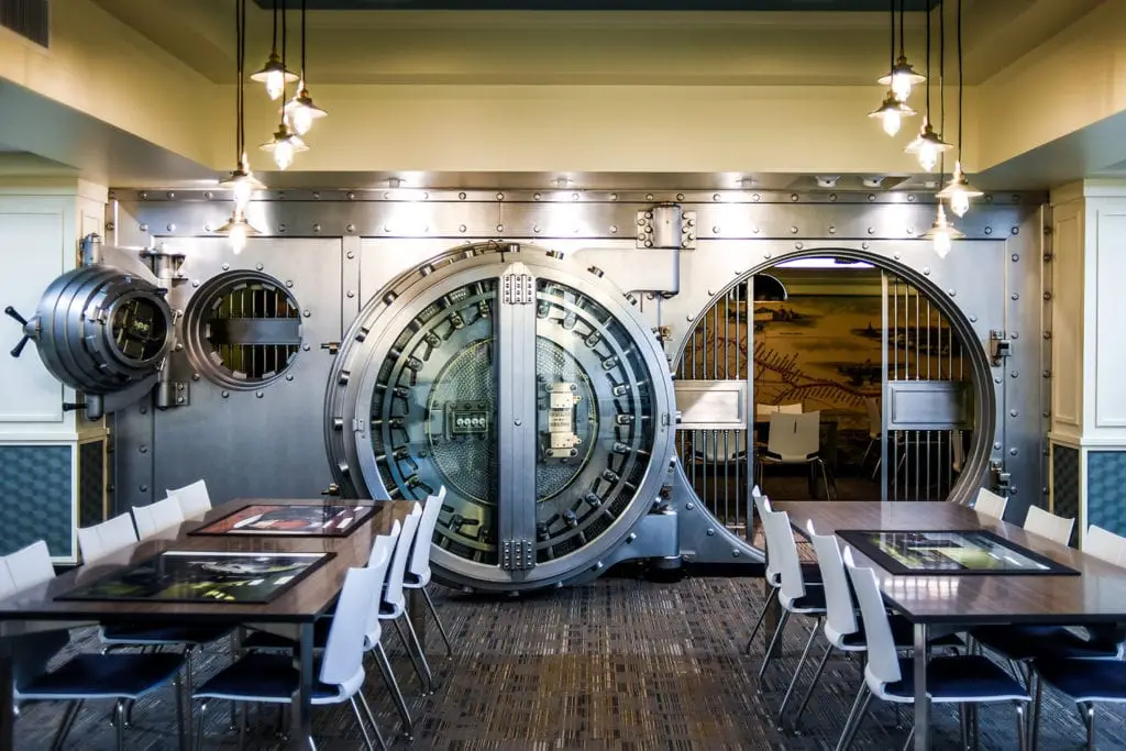 Bank vault meeting space